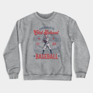 Old School Fundamental Baseball Player Coach Birthday Crewneck Sweatshirt
